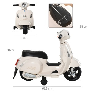 Motocicleta Electrica pentru Copii Baterie 6V Faruri si Claxon 18-36 luni Alba - Img 3