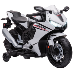 Motocicletă Electrică pentru Copii cu Baterie Reîncărcabilă de 6V, Viteză 3 km/h și Muzică, 90x44x52 cm, Alb - Img 1