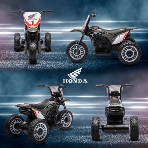 Motocicletă Electrică pentru Copii sub Licență Honda CRF450RL cu 3 Roți și Claxon, 71x40.5x43.5 cm, Gri - Img 8