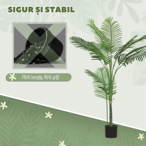 Palmă Artificială Areca înaltă de 150 cm pentru Interioare cu Vas Verde - Img 7