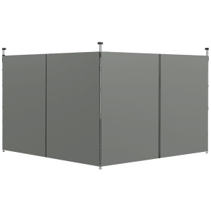 Panouri Laterale pentru Foisor cu Usi cu Fermoar, pentru Foisoare Pliabile de 3x3(m) sau 3x6m, Gri Inchis - Img 1