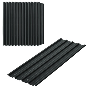 Panouri pentru Acoperiș din Oțel, 12 Foi Galvanizate pentru Acoperișuri și Pereți, 129x45 cm, Gri Închis - Img 1