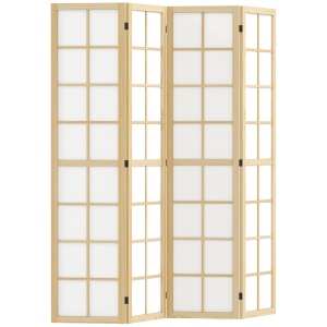 Paravan cu 4 Panouri Pliabile, Separator de Camere Autoportant, Ecran de Intimitate Interior pentru Sufragerie, Dormitor, 160 x 170cm