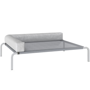 Pat Ridicat cu Pernă Detasabilă, Plasa Ventilată, Talie Medie, Gri Deschis