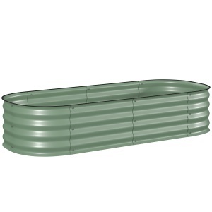 Paturi inaltate Galvanizate pentru Gradina, Cutie inaltata din Metal cu Margine de Siguranta - Img 1