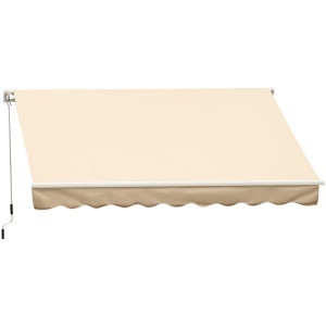 Perdea Parasole Rulou de Perete de Extern Impermeabil in Aluminiu, Bej, 3x2.5m - Img 1