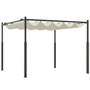 Pergola Pavilion 3×3 m cu Copertina Retractabila – Alb‑Crem - Img 1