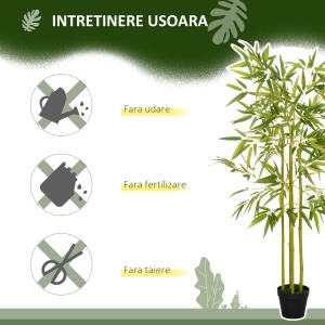 Planta Artificiala de Bambus cu Ghiveci Inclus pentru Interior si Exterior 120cm - Img 7