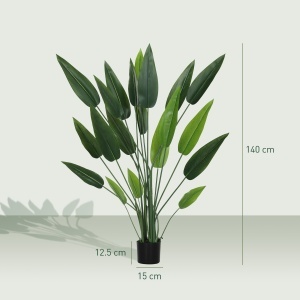 Plantă Artificială "Pasărea Paradisului" cu 20 de Frunze și Ghiveci - Img 3