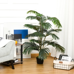 planta decorativa plastic, 20 frunze, 140cm, verde - Img 2