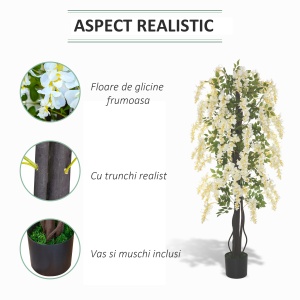 Plante Artificiale Fără Întreținere, Perfect pentru Decorarea Casei, 165 cm, Alb - Img 4