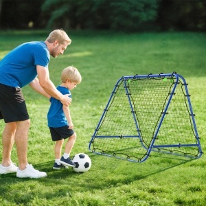 Plasa de fotbal pliabila din PE si metal, cu unghi reglabil si cuie, 100x95x90 cm, albastru - Img 9