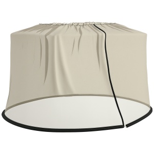 Plasă de Țânțari pentru Umbrelă cu Ochiuri Dense și Deschidere cu Fermoar, 3x2,3 m, Bej - Img 1