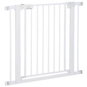 poarta de siguranta pentru caini, 75-96cm, alb - Img 1