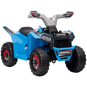 Quad pentru Copii 18-36 de luni din PP si Metal cu Roti Rezistente si Viteza max 2.5 km/h, 70x41.5x48.5 cm, Albastru Gri si Negru