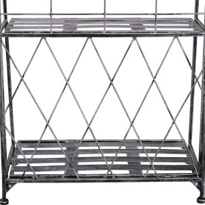 Rafturi pentru ghiveci cu 3 nivele pentru Gradina Balcon Intern, Gri Argintiu, 44 x 25 x96cm - Img 9