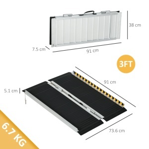 Rampa Aluminiu Pliabila 91×73 cm – Antiderapanta, 272 kg - Img 3