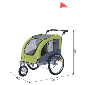 Remorca Bicicleta Caini – 130×90×110 cm, Verde & Ventilata - Img 3