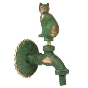 Robinet decorativ dublu serviciu si motiv Pisica, 1/2"