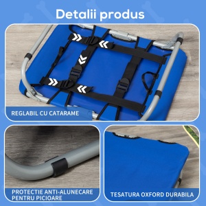 Saltele pliabile pentru Caini in Tesatura Oxford pentru Caini, Albastru, 59x46x15cm - Img 5