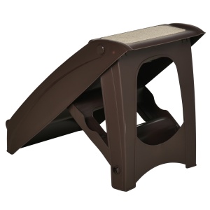 Scară Pliabilă pentru Câini cu 4 Trepte Antiderapante, Scară din PP pentru Animale de Companie, 62x38x49,5 cm, Maro - Img 8