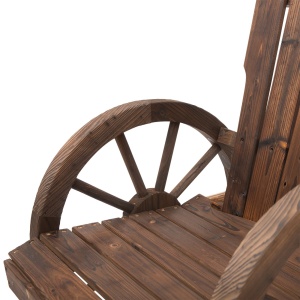 Scaun Balansoar de Gradina din Lemn de Molid, Culoarea Lemn 88x68x92cm - Img 7