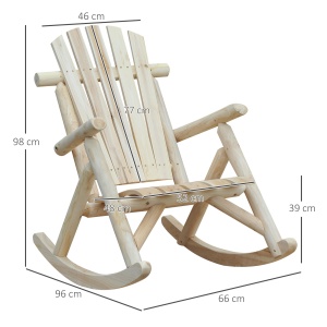 Scaun Balansoar de Gradina Stil Adirondack din Lemn, 66x96x98 cm - Img 3