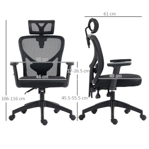 Scaun Birou Ergonomic – Reglabil, Suport Lombar & Tetiera - Img 3