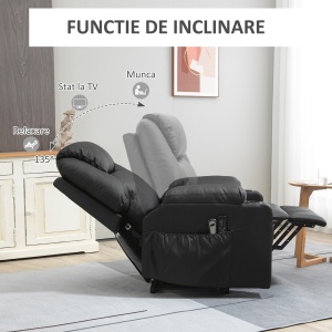 Scaun cu Ridicare Electrica, Masaj si tapitarie din PU - Img 5