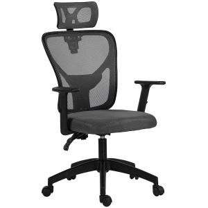 Scaun de Birou cu Inaltime Reglabila, 66x61x106-116cm, Gri Închis - Img 1