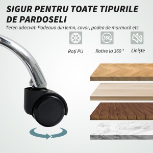 Scaun de Birou cu Masaj în 6 Puncte, Vibrant și Înclinabil, cu Buzunar și Telecomandă, 66x72x113-121 cm, Gri - Img 8