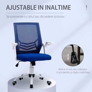 Scaun de Birou Ergonomic cu Suport Lombar din Tesatura Albastra - Img 5