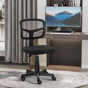 Scaun de Birou Ergonomic din Plasa, Negru - Img 2
