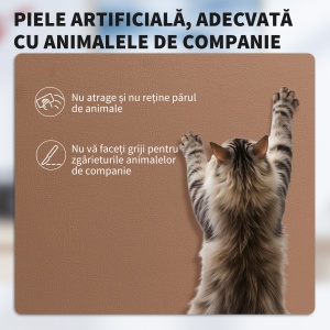 Scaun de Birou Reclinabil din Piele Ecologică cu Suport pentru Picioare și Roți, 65x67x111-119 cm, Maro - Img 6