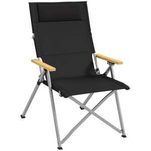 Scaun de Camping Pliabil cu Spătar Reglabil, Negru