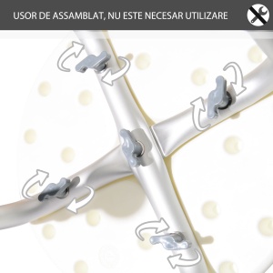 Scaun Dus – Reglabil, Antialunecare, Alb - Img 4