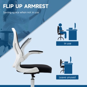 Scaun ergonomic inalt pentru birou, pentru stat in picioare, cotiere rabatabile, suport lombar, inaltime reglabila, negru - Img 7