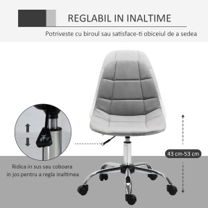 scaun rotativ, ergonomic, 59x59x81-91cm gri - Img 4
