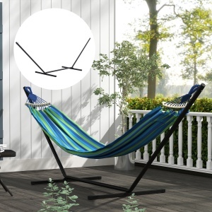 Schelet pentru Hamac Greutate Maxima 120Kg in Metal, Negru, 360x92x112cm - Img 2