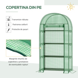 sera de gradina, 80x49x160cm, verde - Img 5