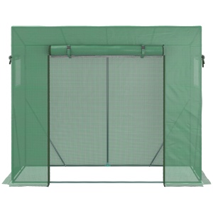 Sera de gradina din PE si otel cu 4 carlige, 2 ferestre laterale si copertina superioara ranforsata, 200x77x148-169 cm - Img 9