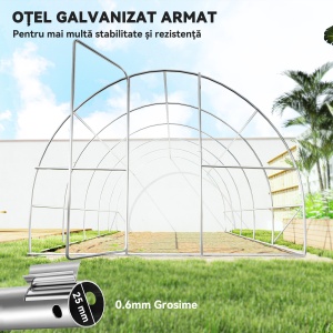 Sera de Gradina Tunel pentru Cultivare Plante în PE, 600x300x200cm, ușă unică - Img 7