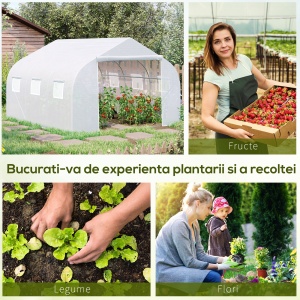 Sera Gradina 450×300×200 cm – Fier & PE, Acoperis inclinat - Img 7