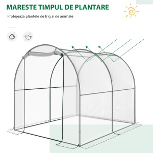 sera gradina tip tunel din PVC, 250x200x200 cm - Img 4