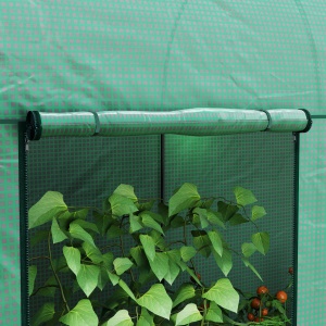 Seră pentru grădină 2 m² dim. 2L x 1l x 1,78H m 2 Uși cu fermoar rulante Oțel PE Înaltă densitate 140 g/m² Anti-UV verde - Img 8