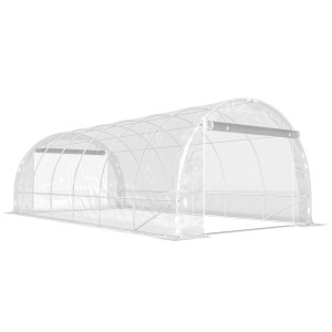 Seră tunel 3x6x2 m cu uși rulabile, cadru din oțel și acoperire anti-UV din PE, transparentă