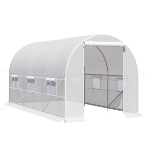 Seră Tunel Grădină 4×2×2 m, Cadru Oțel Galvanizat, Prelată PE, 6 Ferestre Rulabile, Ventilație și Protecție UV - Img 1