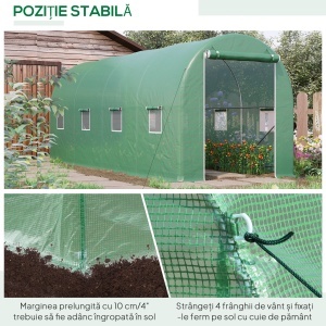 Sera Tunel Verde 500×200×205 cm – Cadr, Otel & 8 Ferestre - Img 5