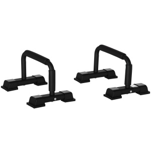 Set 2 Bare Paralele din Oțel pentru Fitness cu Mânere din Antiderapante, 36x25x20 cm, Negru - Img 1