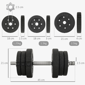 Set 2 Gantere Greutăți de 25 kg Total cu 12 Discuri din Oțel și Plastic - Img 3